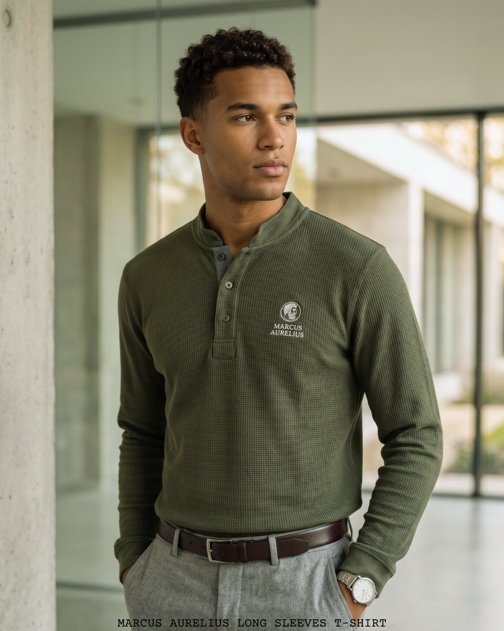 MARCUS AURELIUS LONG SLEEVES OLIVE GREEN 2