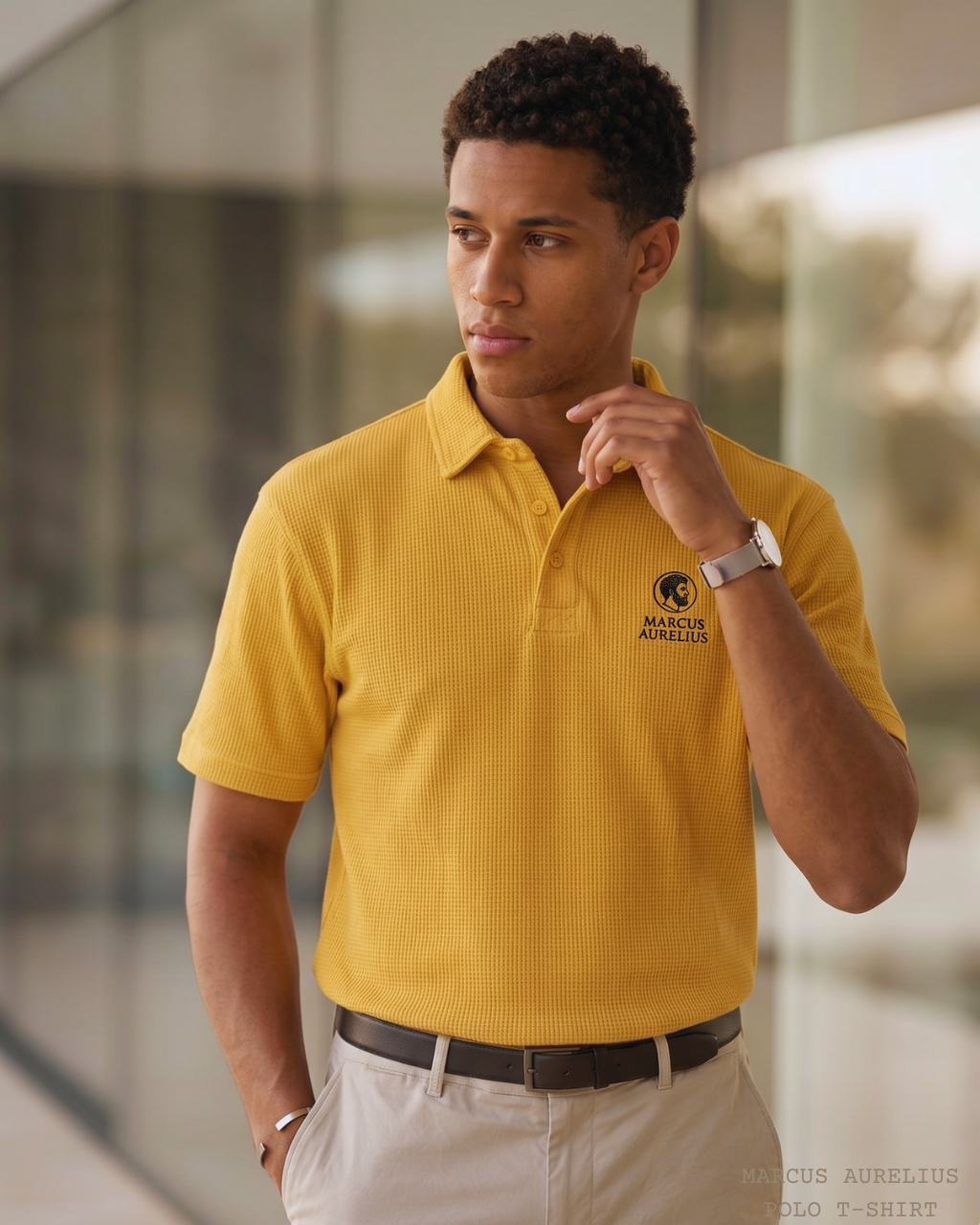 MARCUS AURELIUS POLO T-SHIRT YELLOW