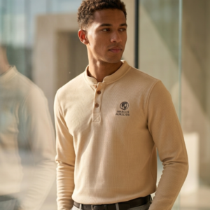 IVORY WHITE WAFFLE LONG SLEEVES T-SHIRT | MARCUS AURELIUS